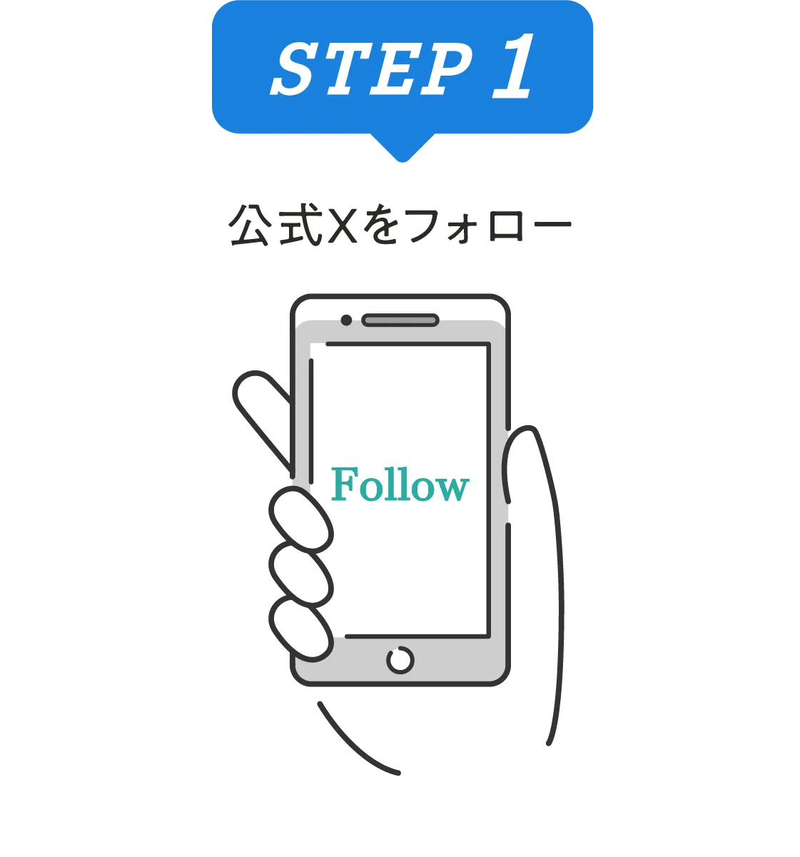 STEP1 公式Xをフォロー